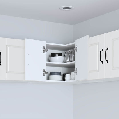 Wall Corner Cabinet PORTO White 57 x 57 x 40 cm Engineered Wood