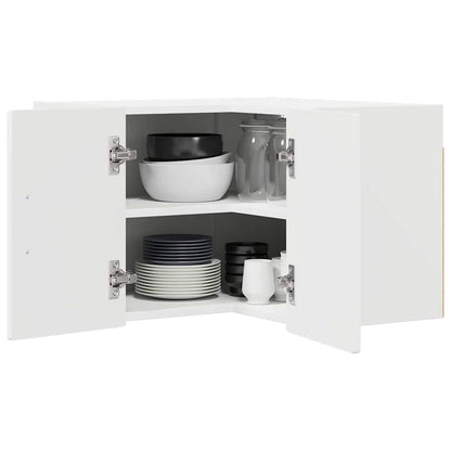 Wall Corner Cabinet PORTO White 57 x 57 x 40 cm Engineered Wood