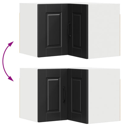 Wall Corner Cabinet PORTO Black 57 x 57 x 40 cm Engineered Wood