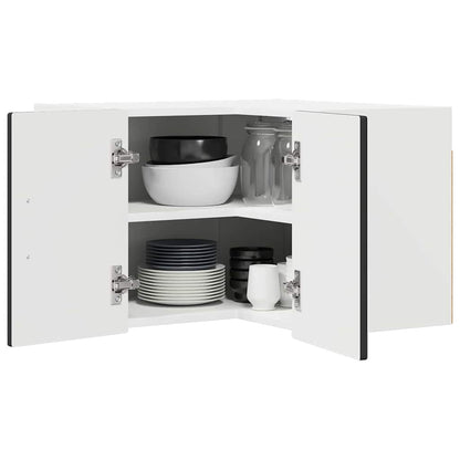 Wall Corner Cabinet PORTO Black 57 x 57 x 40 cm Engineered Wood