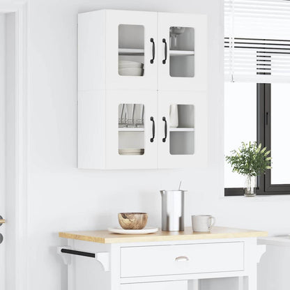 Wall Glass Cabinet PORTO 2 pcs White 60 x 31 x 40 cm