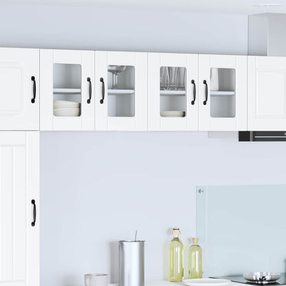 Wall Glass Cabinet PORTO 2 pcs White 60 x 31 x 40 cm