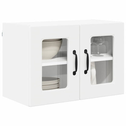 Wall Glass Cabinet PORTO 2 pcs White 60 x 31 x 40 cm