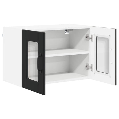Wall Glass Cabinet PORTO Black 60 x 31 x 40 cm Engineered Wood