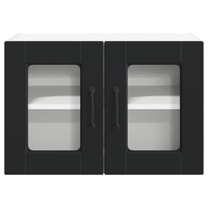 Wall Glass Cabinet PORTO 2 pcs Black 60 x 31 x 40 cm