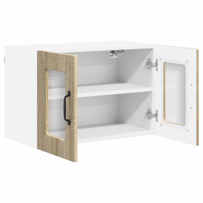 Wall Glass Cabinet PORTO 2 pcs Sonoma Oak 60 x 31 x 40 cm