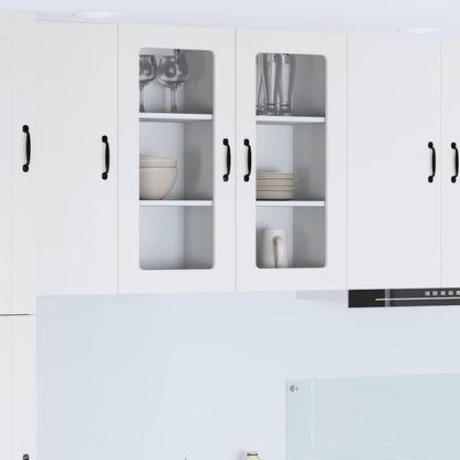 Wall Glass Cabinet PORTO White 40 x 31 x 80 cm Engineered Wood