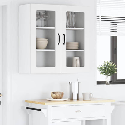 Wall Glass Cabinet PORTO White 40 x 31 x 80 cm Engineered Wood