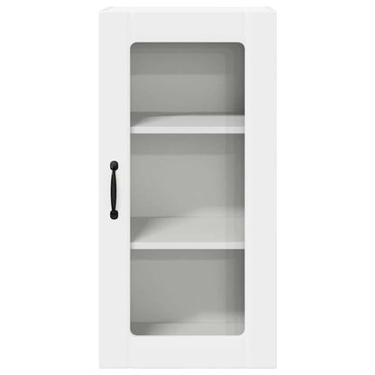 Wall Glass Cabinet PORTO White 40 x 31 x 80 cm Engineered Wood