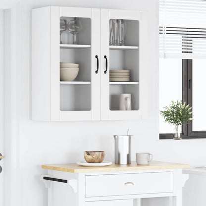 Wall Glass Cabinet PORTO 2 pcs White 40 x 31 x 80 cm