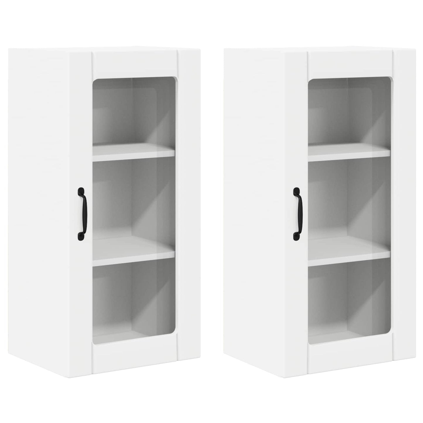 Wall Glass Cabinet PORTO 2 pcs White 40 x 31 x 80 cm