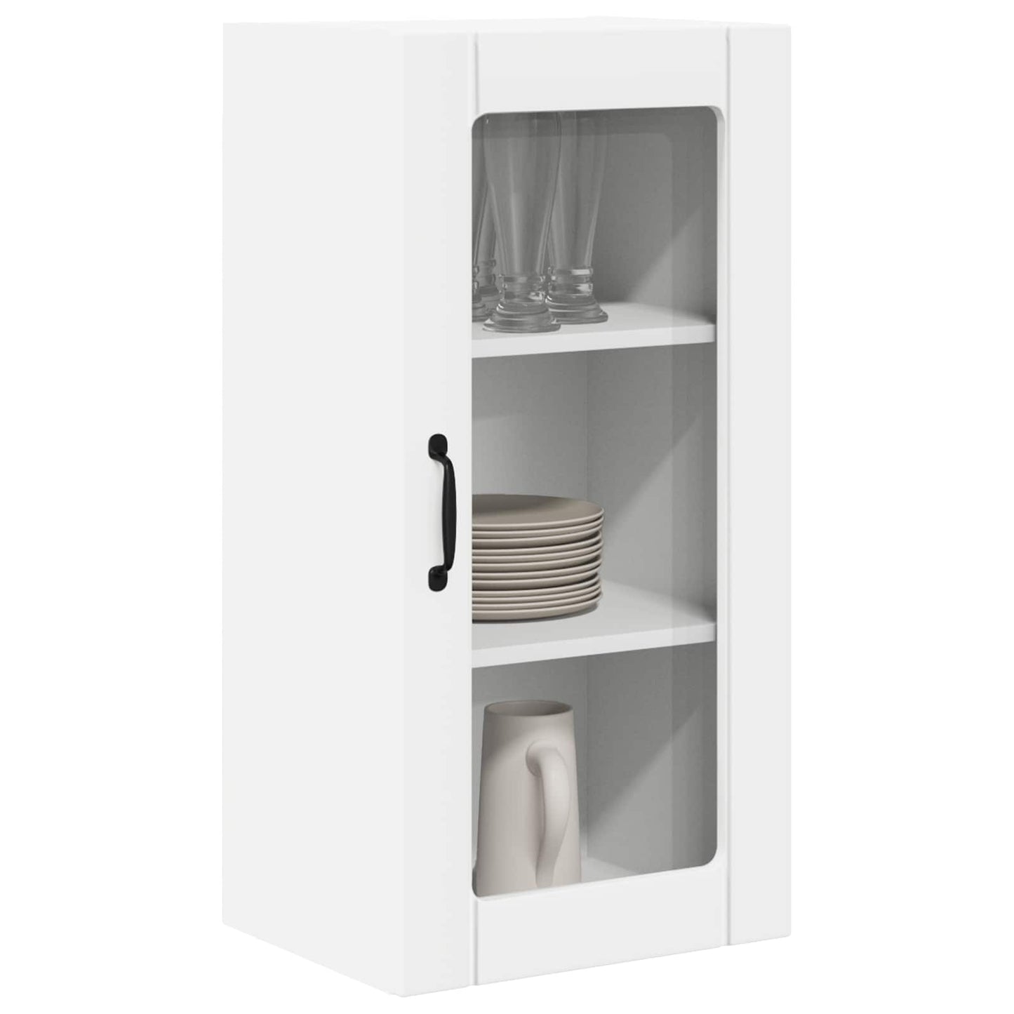 Wall Glass Cabinet PORTO 2 pcs White 40 x 31 x 80 cm