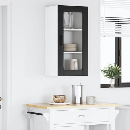 Wall Glass Cabinet PORTO Black 40 x 31 x 80 cm Engineered Wood