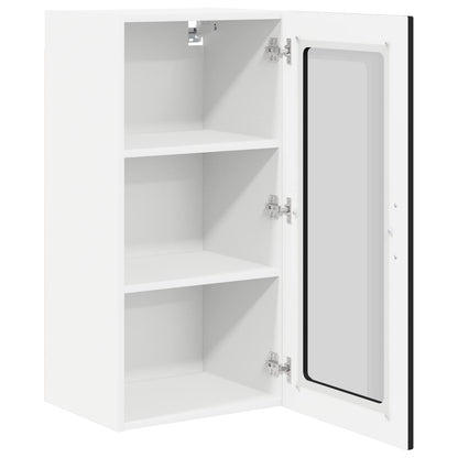 Wall Glass Cabinet PORTO Black 40 x 31 x 80 cm Engineered Wood