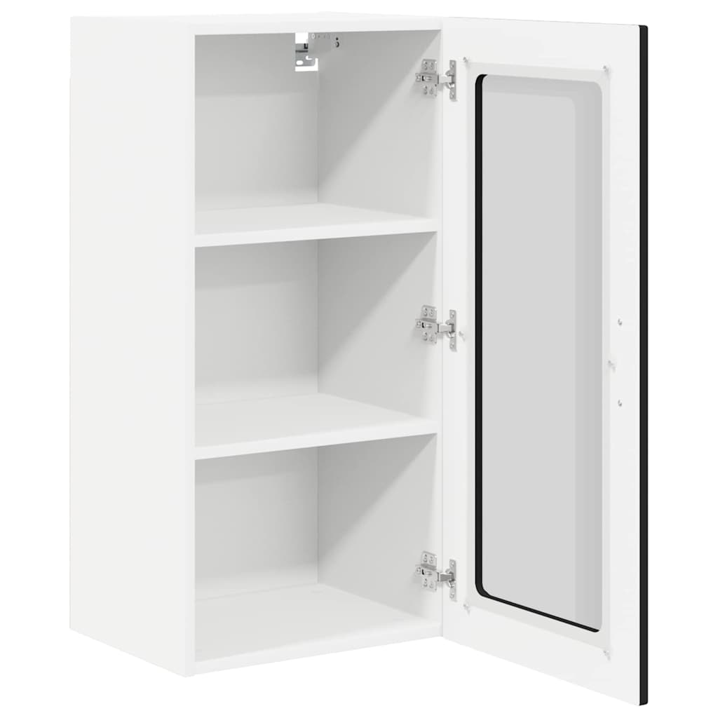 Wall Glass Cabinet PORTO 2 pcs Black 40 x 31 x 80 cm