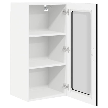 Wall Glass Cabinet PORTO 2 pcs Black 40 x 31 x 80 cm