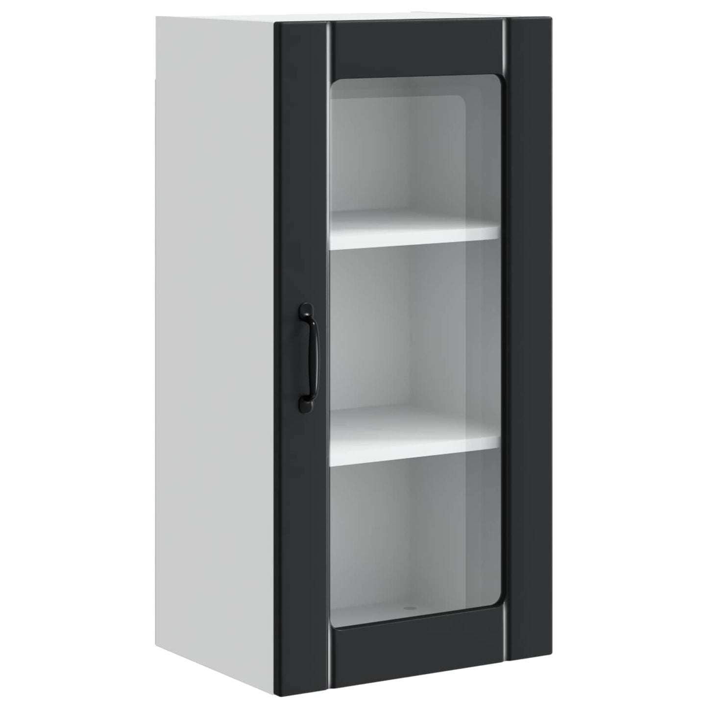 Wall Glass Cabinet PORTO 2 pcs Black 40 x 31 x 80 cm