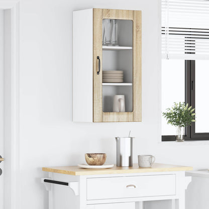Wall Glass Cabinet PORTO Sonoma Oak 40 x 31 x 80 cm