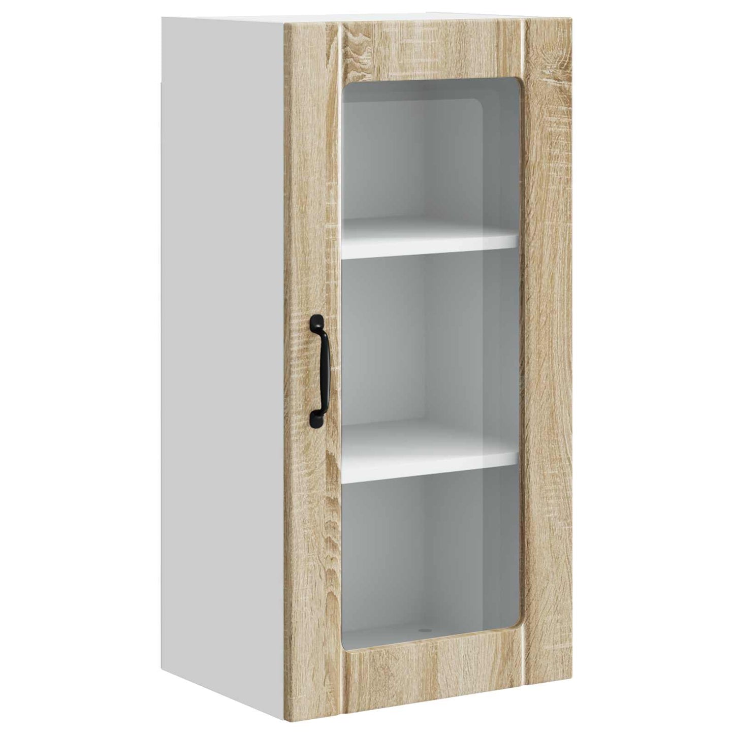 Wall Glass Cabinet PORTO Sonoma Oak 40 x 31 x 80 cm