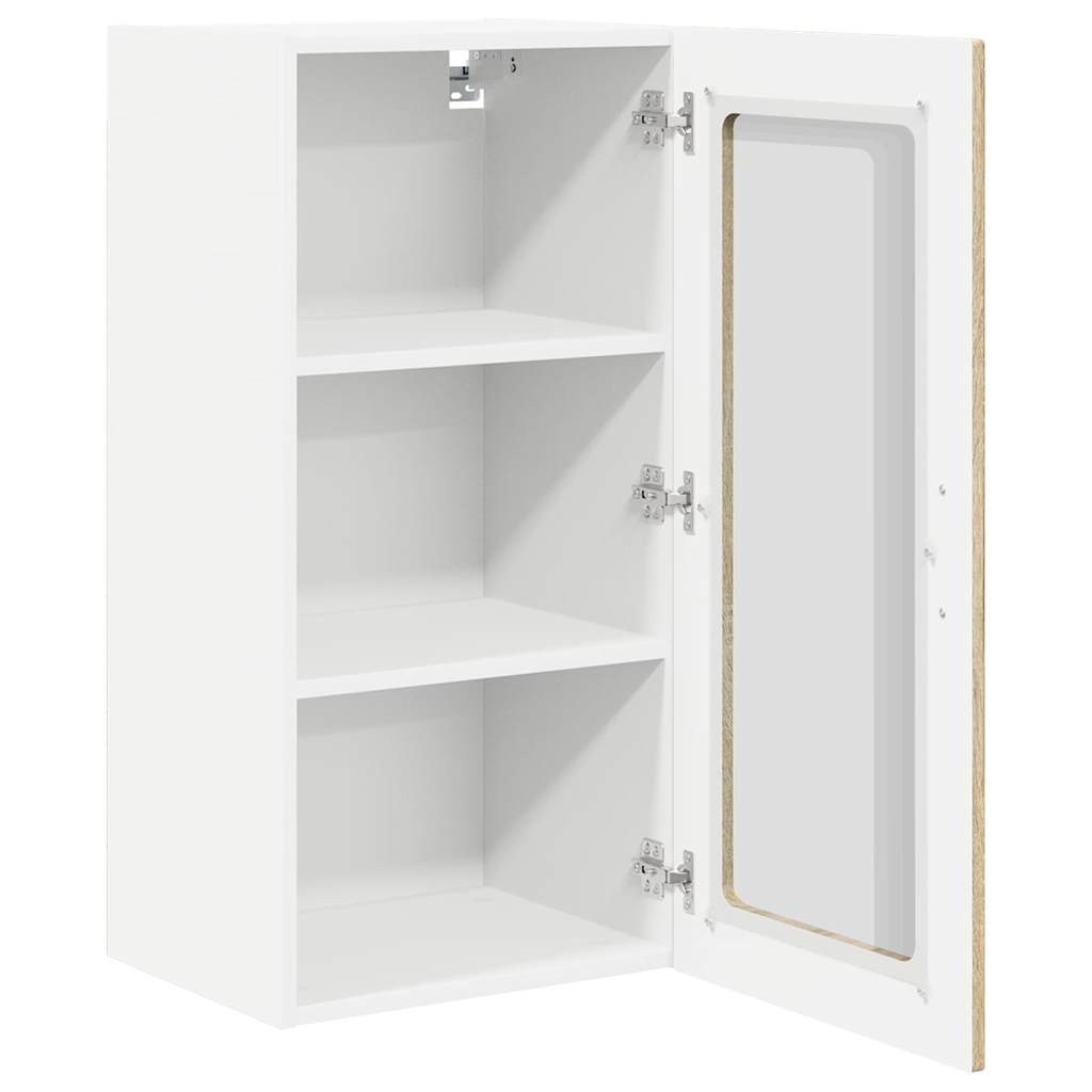 Wall Glass Cabinet PORTO Sonoma Oak 40 x 31 x 80 cm
