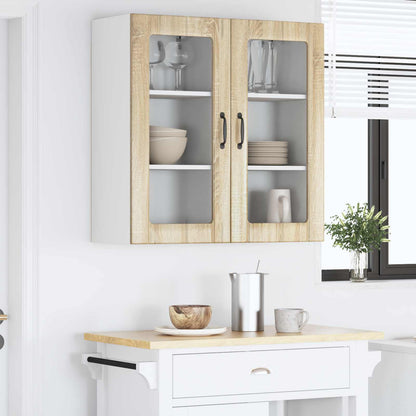 Wall Glass Cabinet PORTO 2 pcs Sonoma Oak 40 x 31 x 80 cm