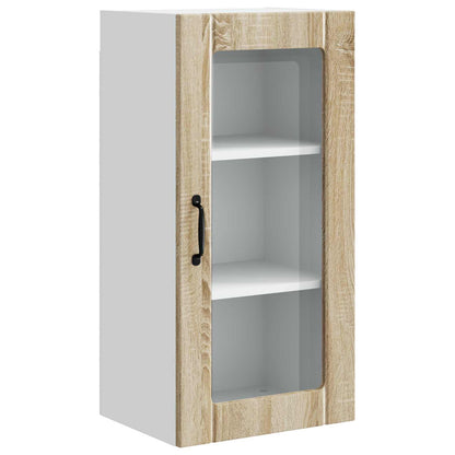 Wall Glass Cabinet PORTO 2 pcs Sonoma Oak 40 x 31 x 80 cm