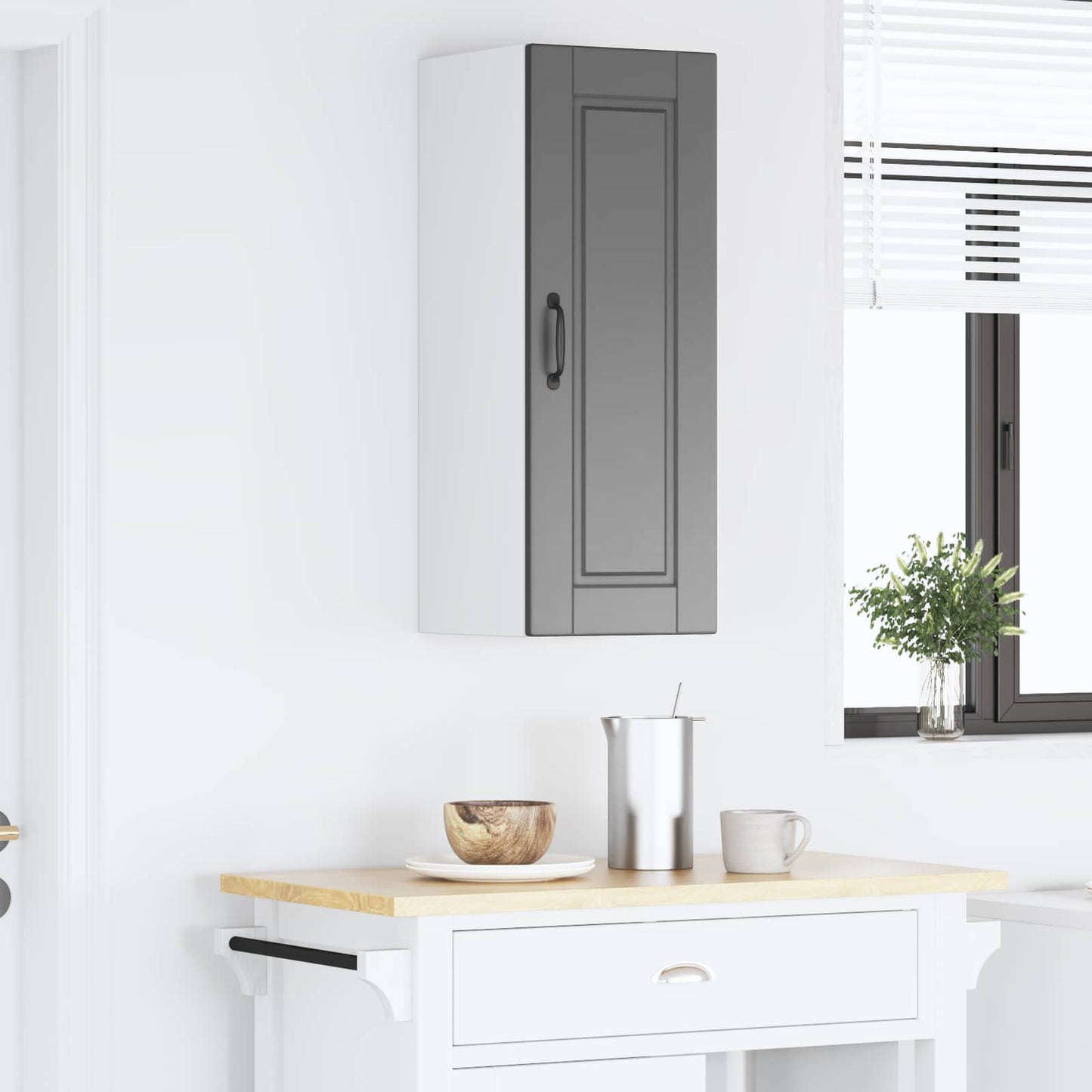 Wall Cabinet PORTO Black 30 x 31 x 80 cm Engineered Wood