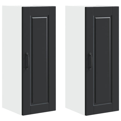 Wall Cabinet PORTO 2 pcs Black 30 x 31 x 80 cm Engineered Wood