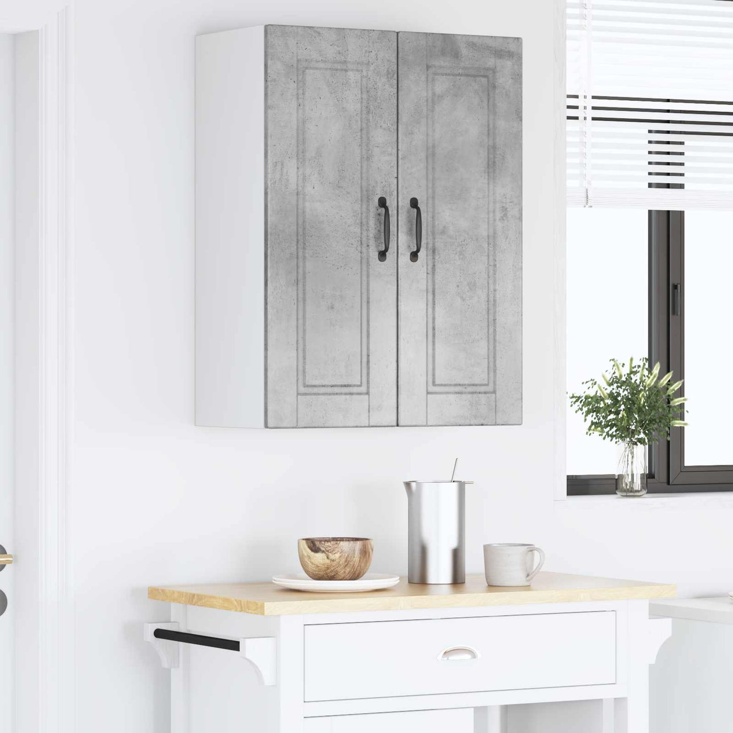 Wall Cabinet PORTO 2 pcs Concrete Grey 30 x 31 x 80 cm