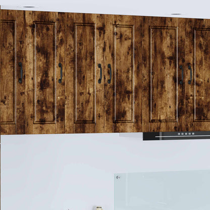 Wall Cabinet PORTO 2 pcs Smoked Oak Engineered Wood