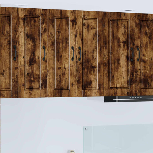 Wall Cabinet PORTO 2 pcs Smoked Oak Engineered Wood