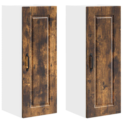 Wall Cabinet PORTO 2 pcs Smoked Oak Engineered Wood