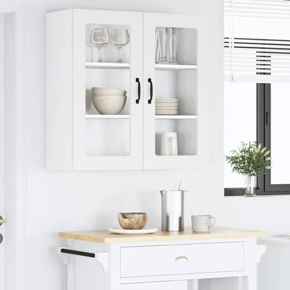 Wall Glass Cabinet PORTO White 80 x 31 x 80 cm Engineered Wood