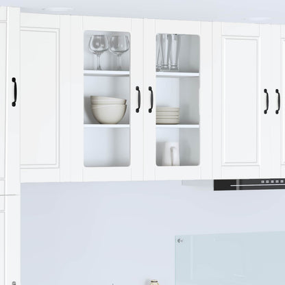 Wall Glass Cabinet PORTO White 80 x 31 x 80 cm Engineered Wood