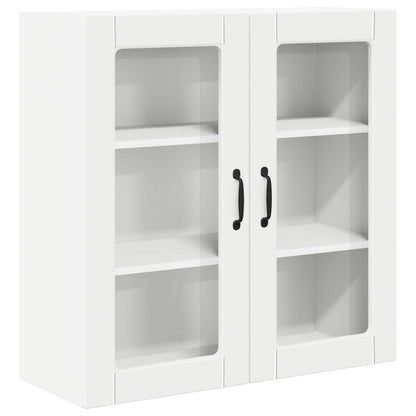 Wall Glass Cabinet PORTO White 80 x 31 x 80 cm Engineered Wood