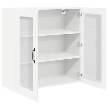Wall Glass Cabinet PORTO White 80 x 31 x 80 cm Engineered Wood