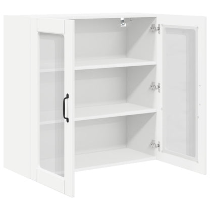 Wall Glass Cabinet PORTO White 80 x 31 x 80 cm Engineered Wood
