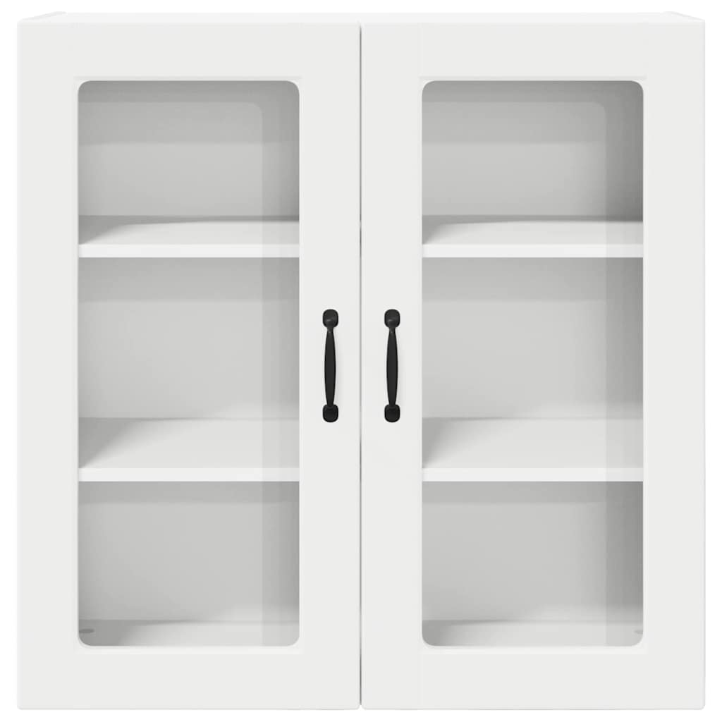 Wall Glass Cabinet PORTO White 80 x 31 x 80 cm Engineered Wood