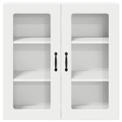 Wall Glass Cabinet PORTO White 80 x 31 x 80 cm Engineered Wood