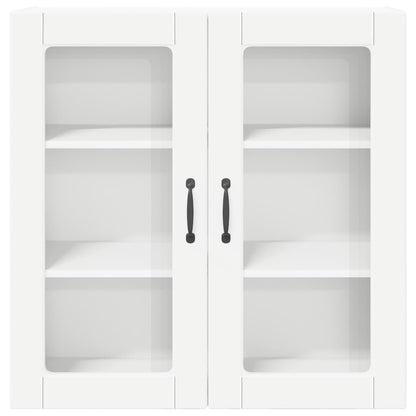 Wall Glass Cabinet PORTO White 80 x 31 x 80 cm Engineered Wood