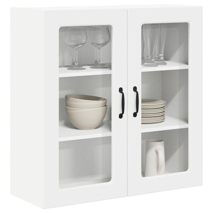 Wall Glass Cabinet PORTO White 80 x 31 x 80 cm Engineered Wood