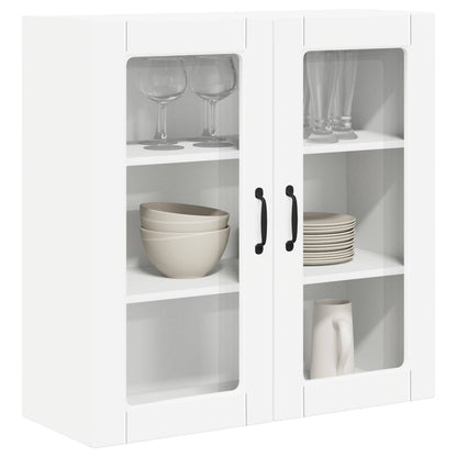 Wall Glass Cabinet PORTO White 80 x 31 x 80 cm Engineered Wood