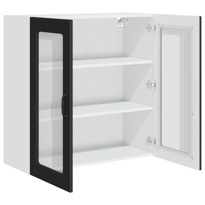 Wall Glass Cabinet PORTO Black 80 x 31 x 80 cm Engineered Wood