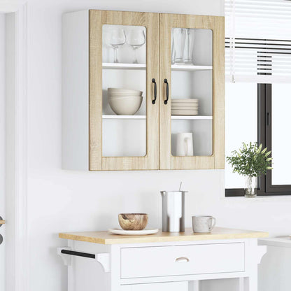 Wall Glass Cabinet PORTO Sonoma Oak 80 x 31 x 80 cm