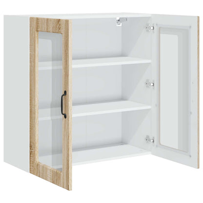 Wall Glass Cabinet PORTO Sonoma Oak 80 x 31 x 80 cm