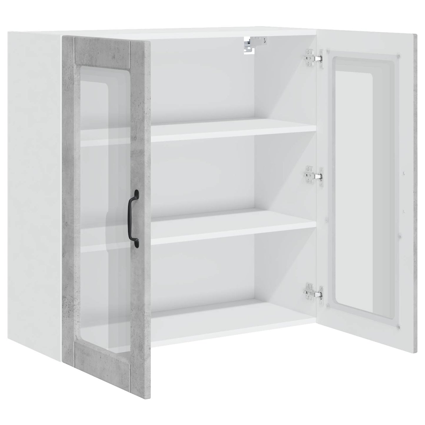 Wall Glass Cabinet PORTO Concrete Grey 80 x 31 x 80 cm