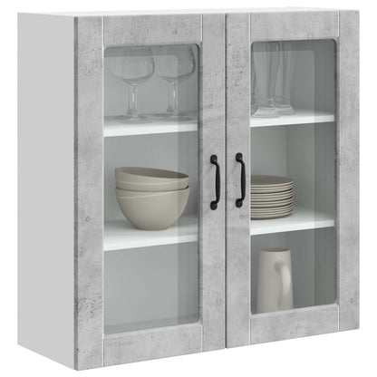 Wall Glass Cabinet PORTO Concrete Grey 80 x 31 x 80 cm
