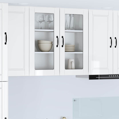 Wall Glass Cabinet PORTO High Gloss White 80 x 31 x 80 cm