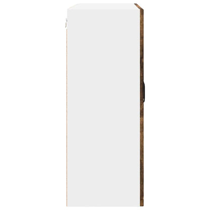 Wall Glass Cabinet PORTO Smoked Oak 80 x 31 x 80 cm