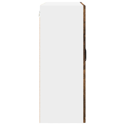 Wall Glass Cabinet PORTO Smoked Oak 80 x 31 x 80 cm